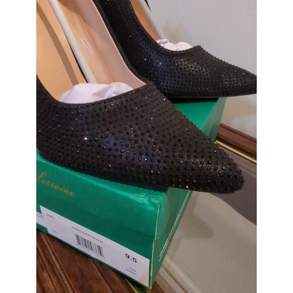 Lauren Lorraine Dori Black Sparkle Heel Size 9.5 NIB - Picture 4 of 5